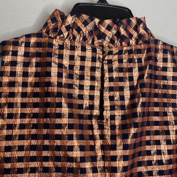 J. Crew | Ruffle Neck‎ Gingham Sleeveless Top Size Small NWT - Picture 4 of 11